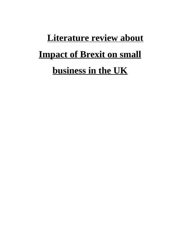 Impact of Brexit on Small Business in the UK_1