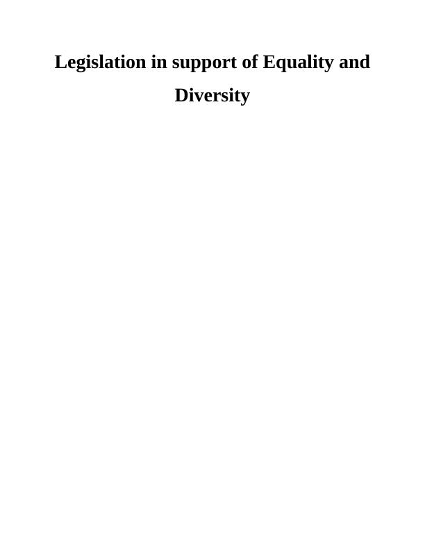 Equality and Diversity Legislation_1