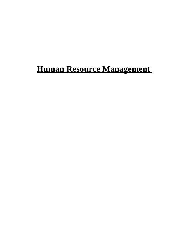 Human Resource Management Assignment - JP Morgan_1