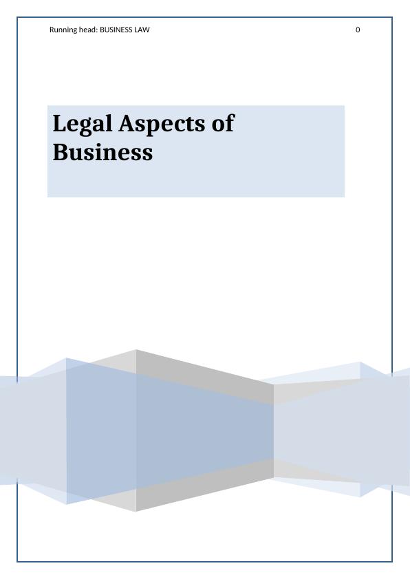 Assignment : Legal Aspects of Business_1