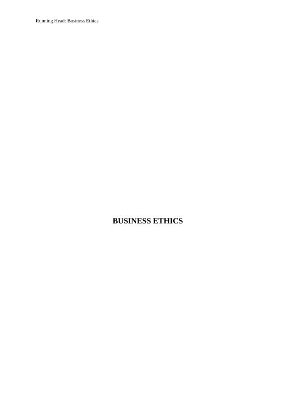 Business Ethics | Assignment 1_1