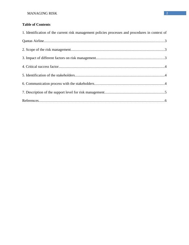 The Current Risk Management Policies Processes and Procedures in Qantas Airline_2
