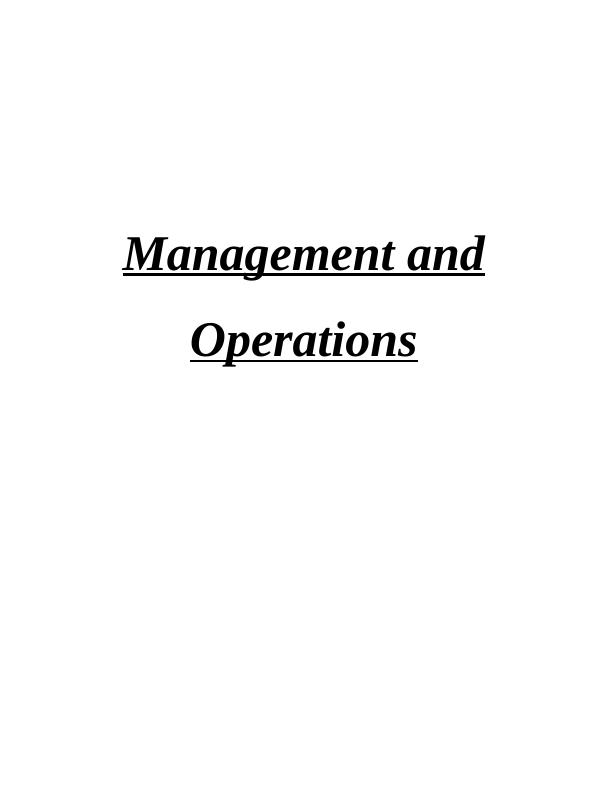 Management and Operations INTRODUCTION 1 PART 11 Introduction to organisation and management structure_1