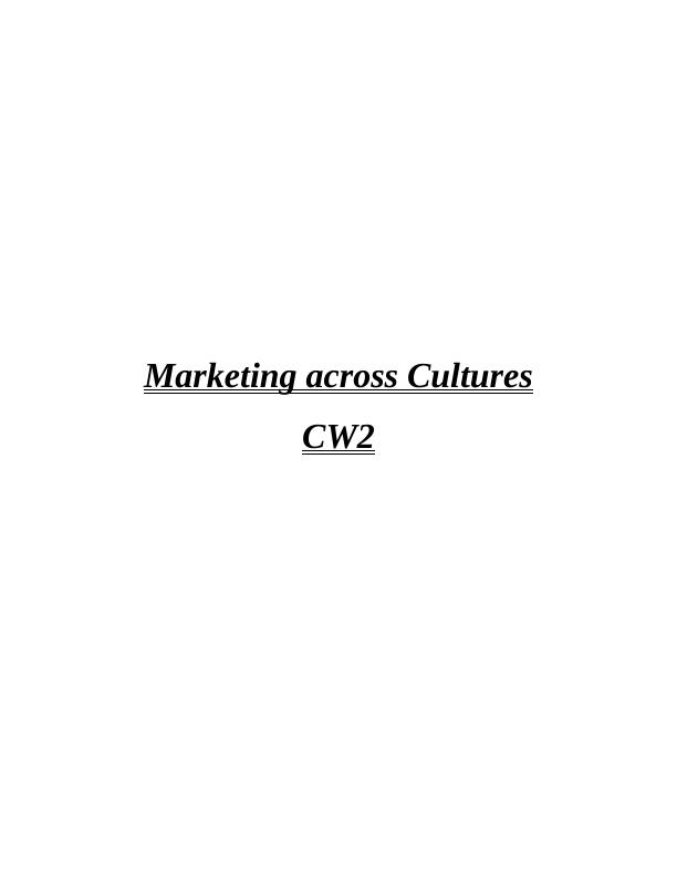 Marketing across Cultures_1