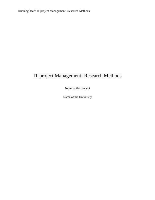 IT Project Management- Research Methods_1