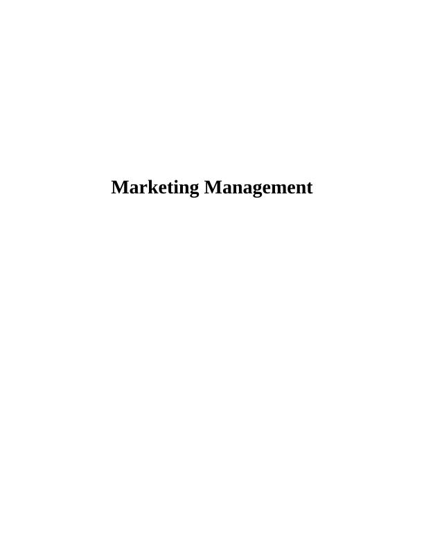 Marketing Management: Analysis and Strategies for GO plc_1