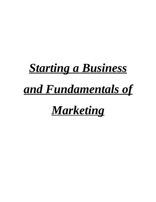 Starting a Business and Fundamentals of Marketing_1