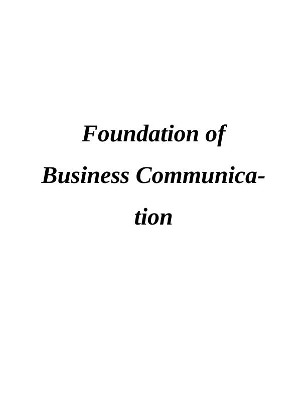 Foundation of Business Communication_1