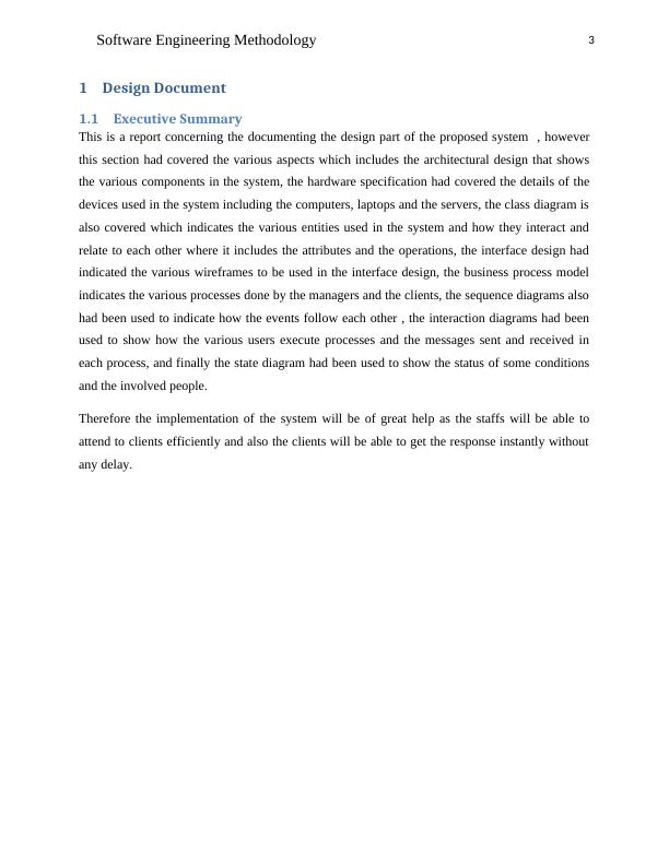 Software Engineering Methodology Design, Architecture, and Hardware