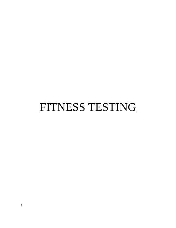 Assignment On Categorization Of The Fitness Test_1