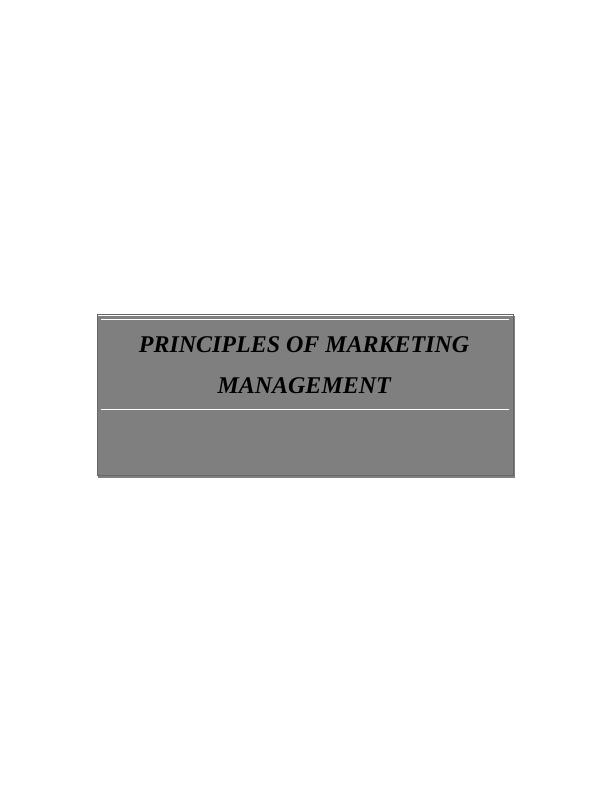 Principles of Marketing Management : Case Study_1