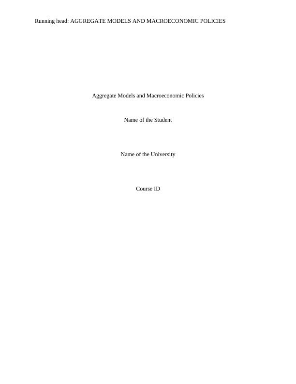 Aggregate Models and Macroeconomic Policies_1