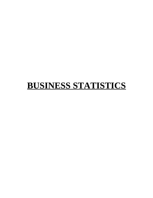 Business Statistics : Assignment_1