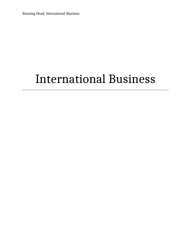 International Business Assignment - JR Group_1