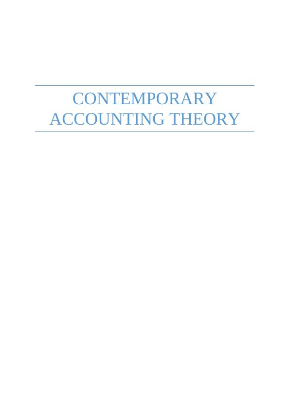 Contemporary Accounting Theory Assignment 2022_1