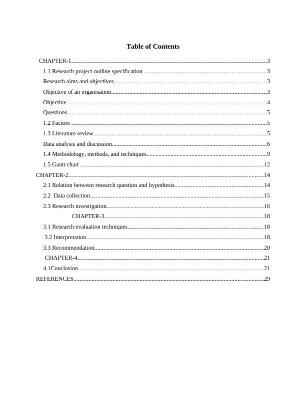 Research Project CHAPTER-1 3 Research aims and objectives of an organisation_2