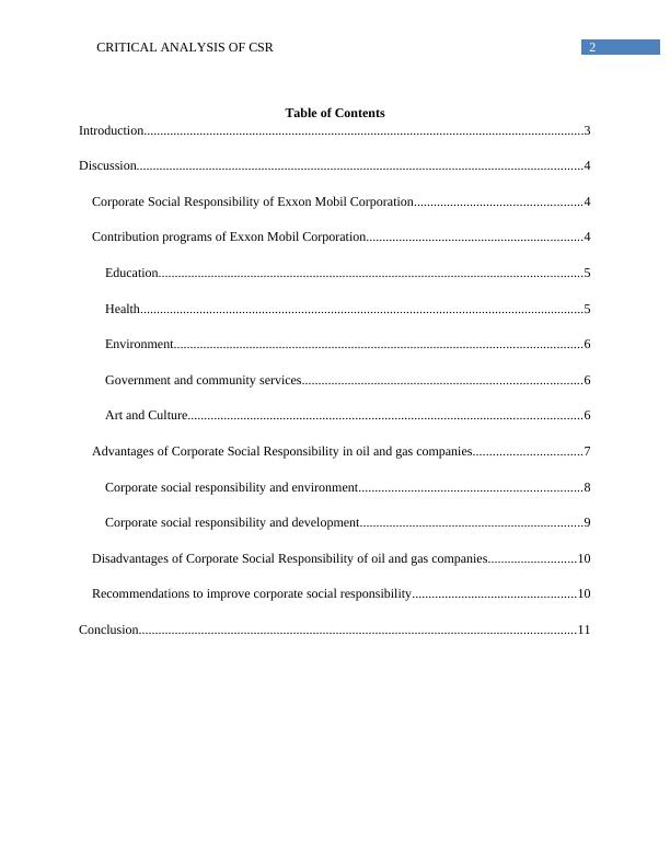 Report on Critical Analysis of CSR - Exxon Mobil Company_3