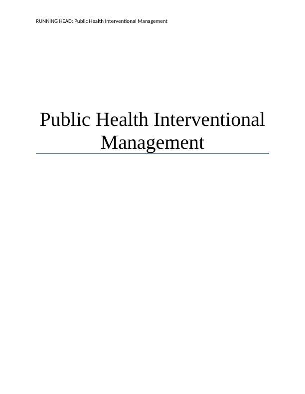 Public Health Interventional Management_1