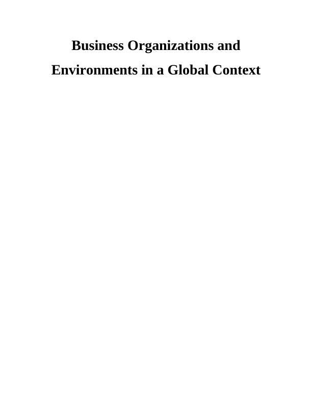 Business Organizations and Environments in a Global Context Doc_1