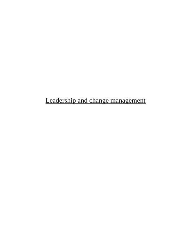 Leadership and Change Management in Tesco - Case Study_1