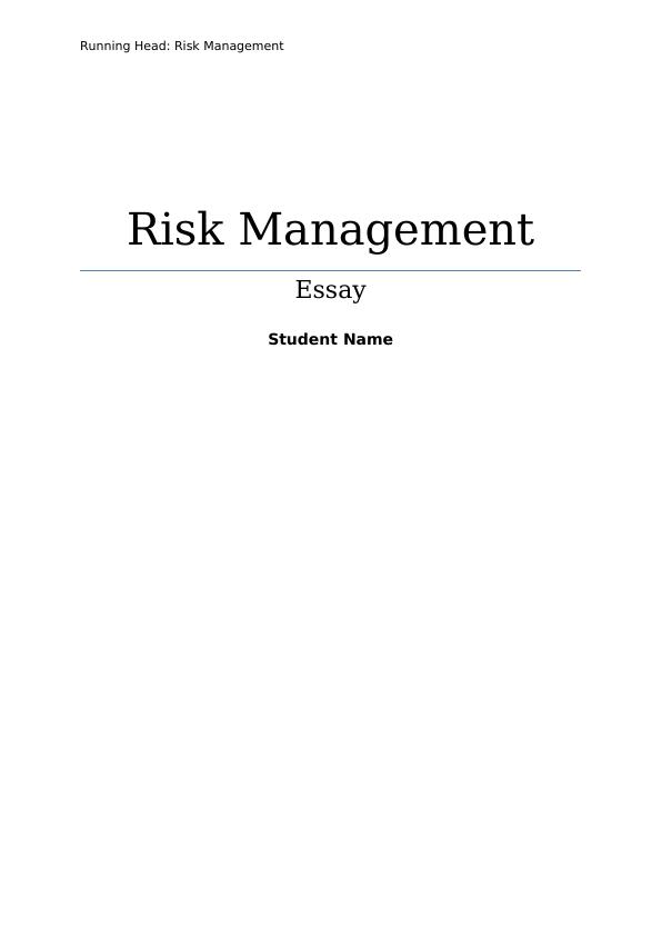 Subprime Credit Crisis: Risk Management_1