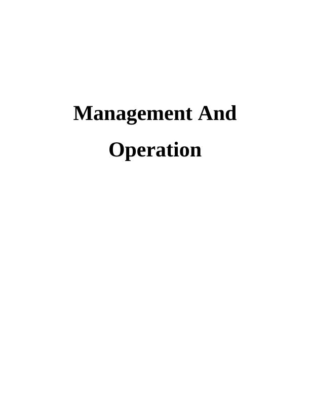Operations Management Report : McDonald_1