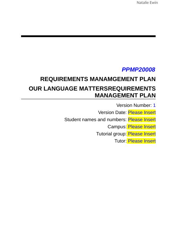 PPMP20008 - Requirements Management Plan_1