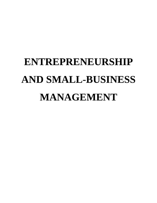Entrepreneurship Ventures and Typologies Report_1