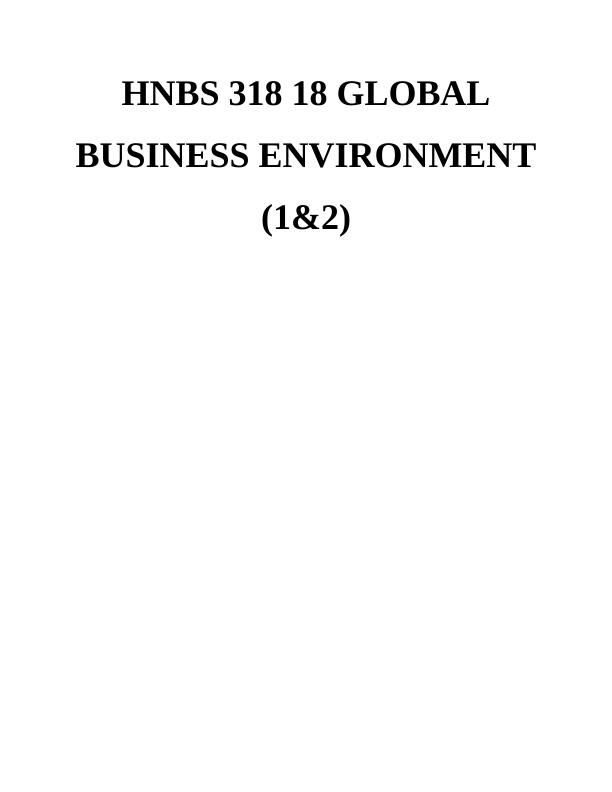 Global Business Environment: Assignment Solution_1