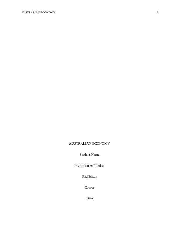 Australian economy - Assignment PDF_1