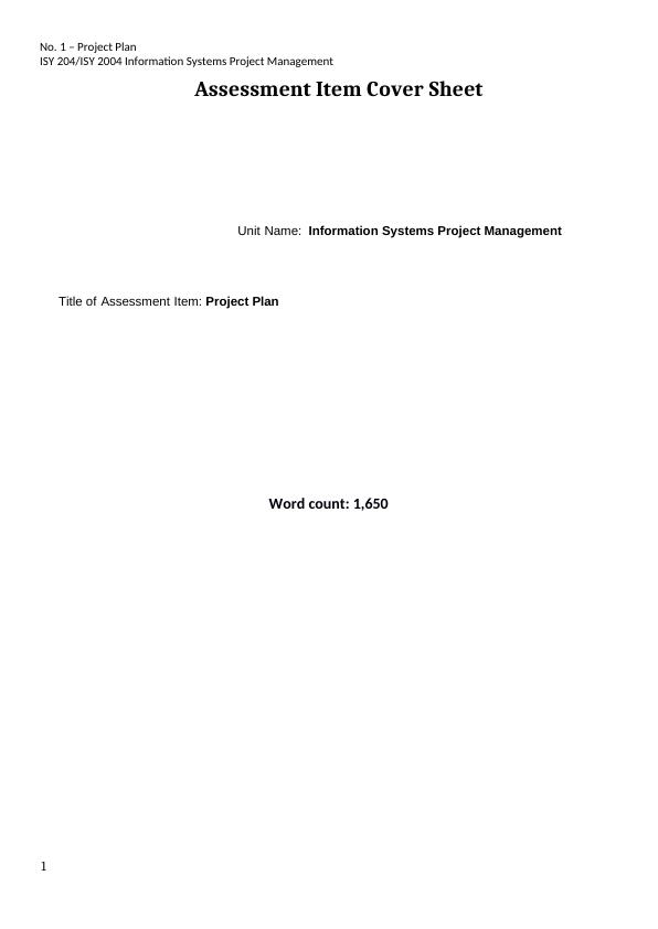 Information Systems Project Management Assignment (Doc)_1