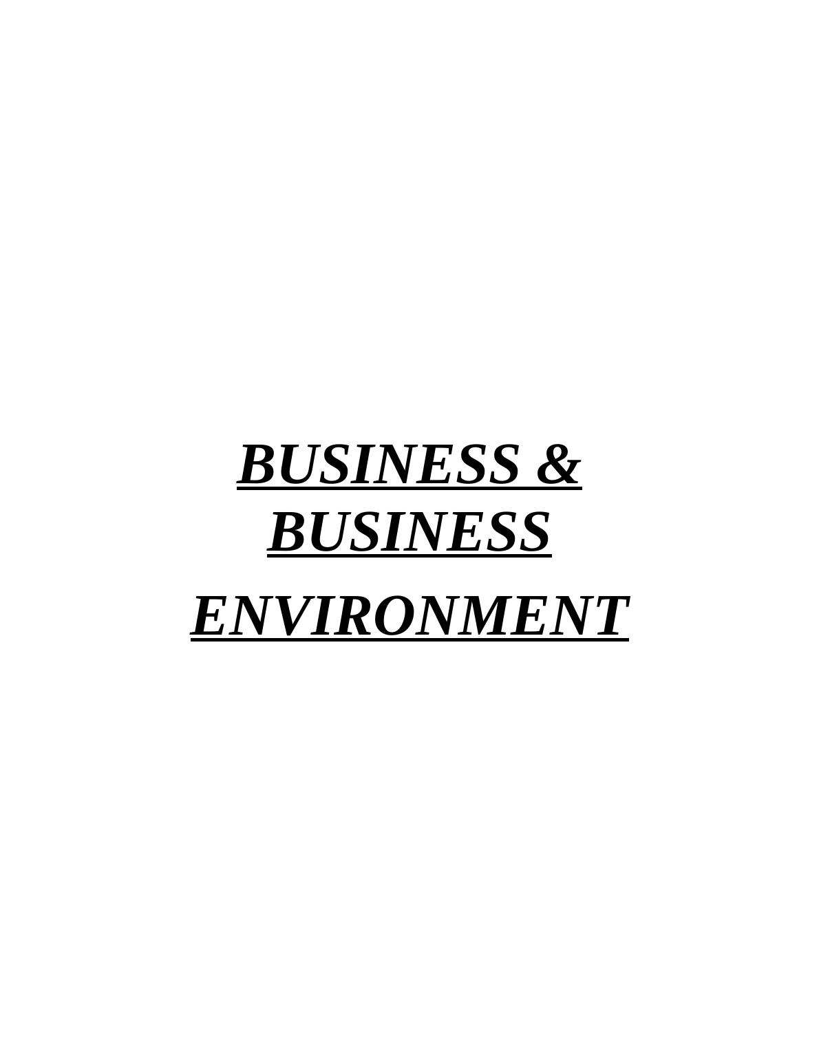 Business and Business Environment Assignment - General Motors_1