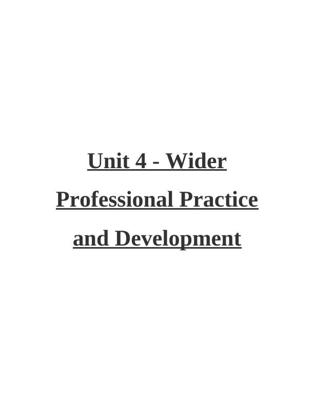 Wider Professional Practice and Development_1