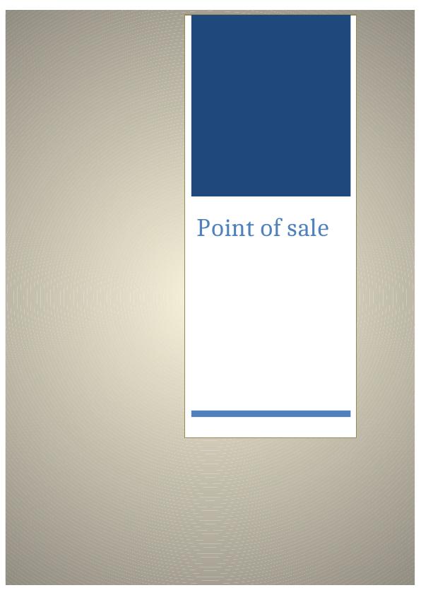 Point Of Sale System (POS) Assignment_1