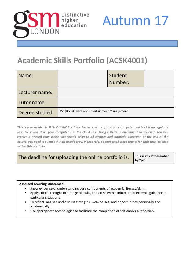 ACSK4001 Academic Skills Portfolio Assignment_1
