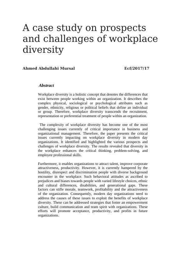 challenges of workplace diversity   Assignment PDF_1