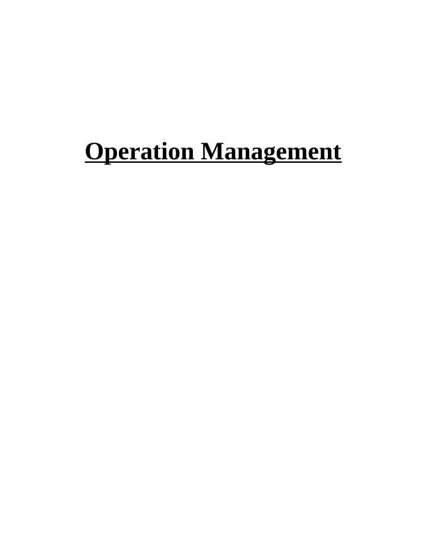 Operation Management Techniques_1