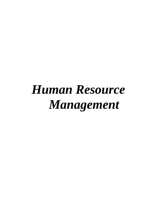 Human Resource Management Report Sample - Tesco plc_1