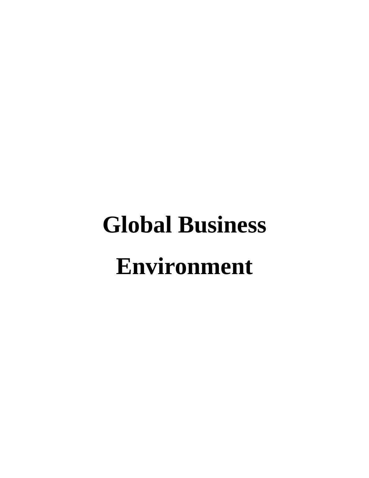 Global Business Environment- Assignment_1