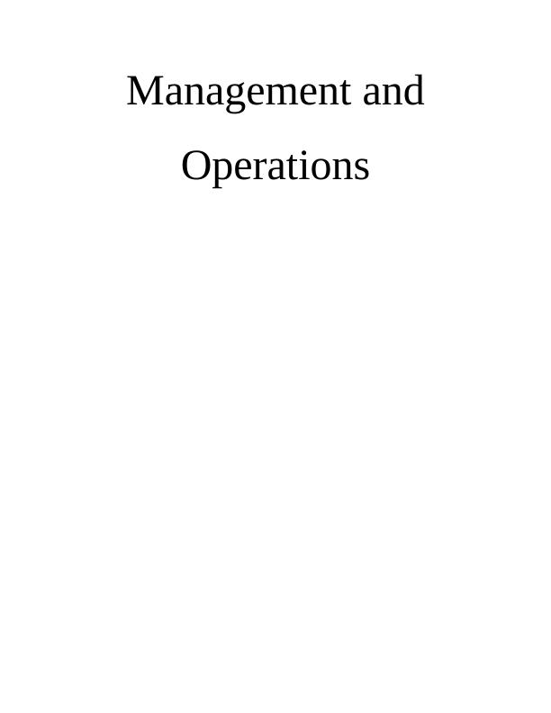 (PDF) Management and Operations Assignment Sample | Tesco_1
