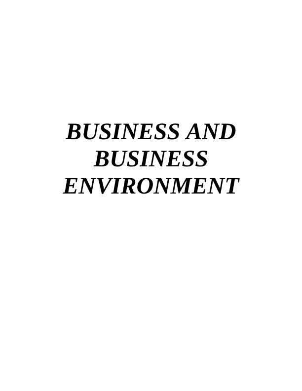 Business and Business Environment Assignment - McDonald's_1