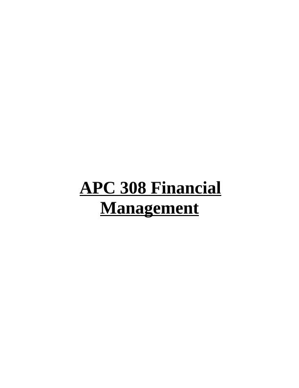 APC 308 Financial Management_1