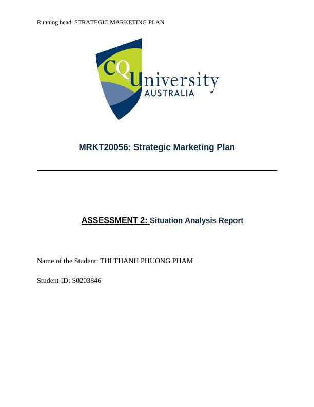 MRKT20056: Strategic Marketing Plan - Desklib_1