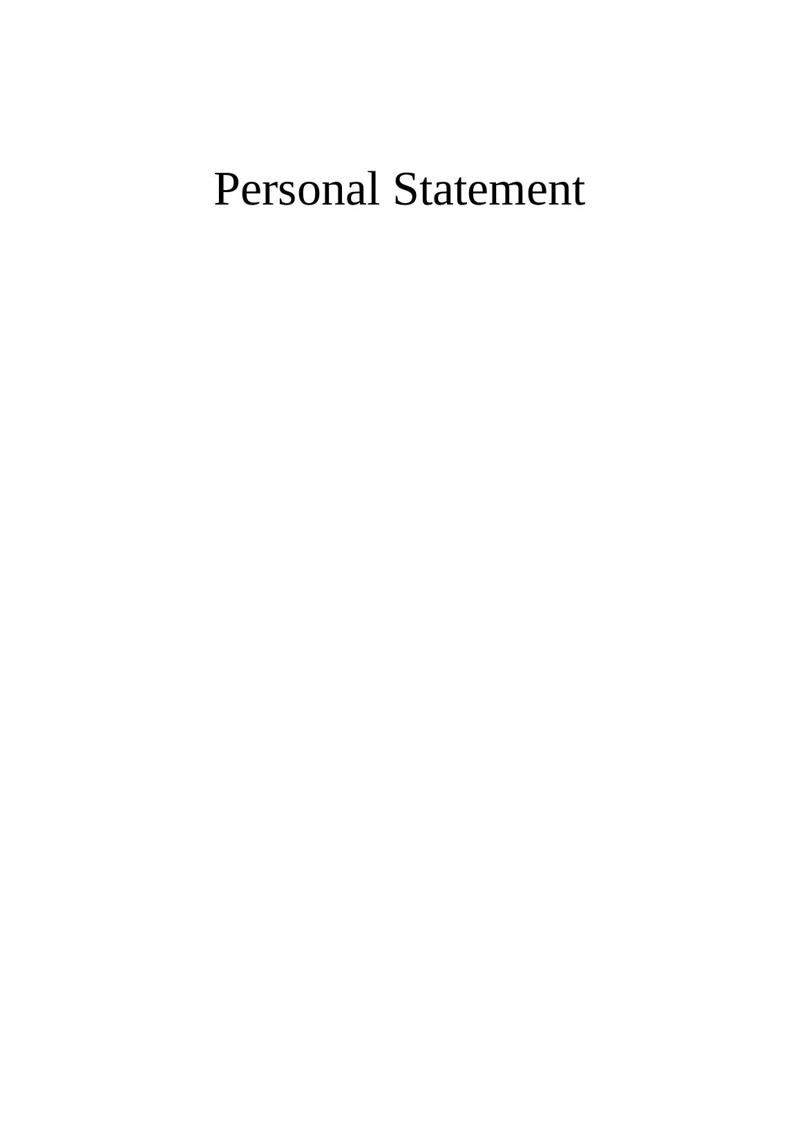 personal statement mark scheme