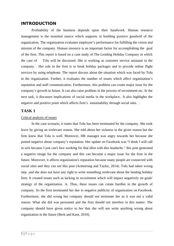 Human Resource Management : Case Study of The Lending Holiday Company_3