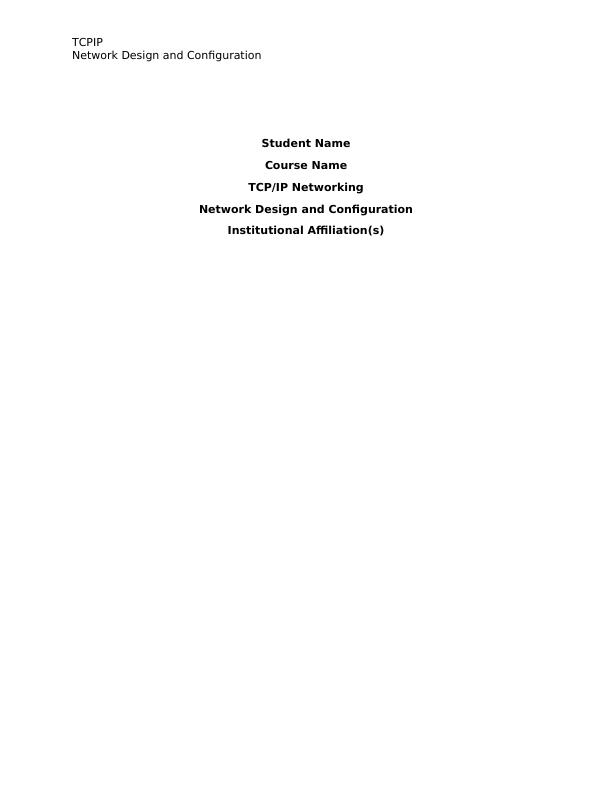 Network Design and Configuration Report 2022_1