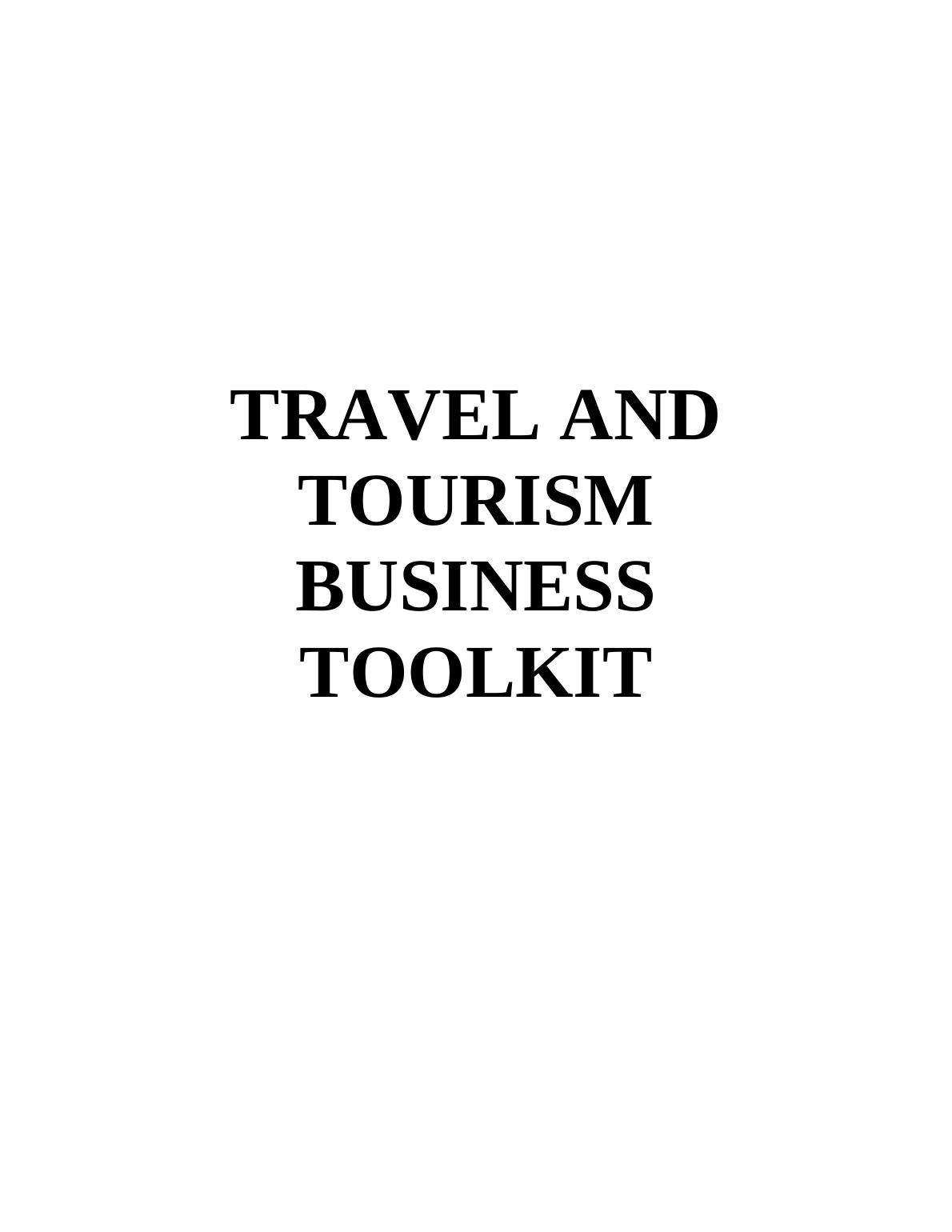 Travel And Tourism Business Toolkit Assignment (Doc)_1