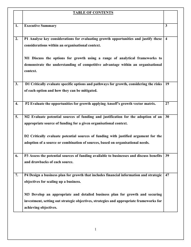 planning for growth assignment