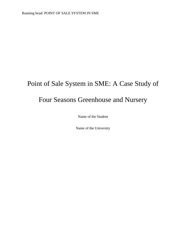 HC1041 Point of Sale System in SME - Report - Desklib_1