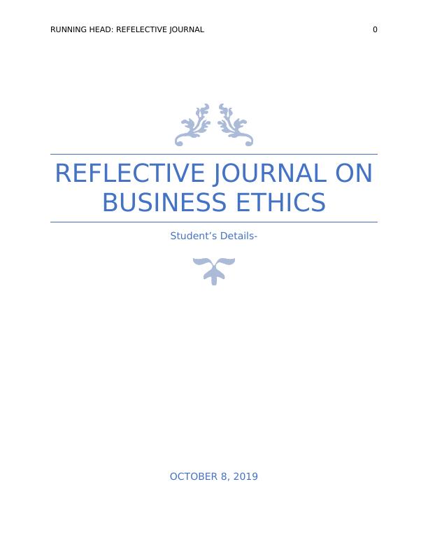 Reflective Journal on Business Ethics_1